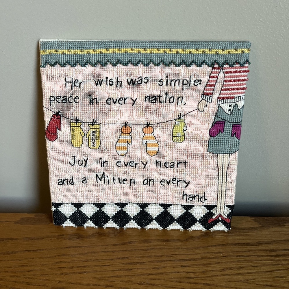 Finished Simple Wish Beaded Counted Cross‎ Stitch Kit Mill Hill Curly Girl 2013